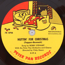 Bobby Stewart Peter Pan Nuttin&#39; For Christmas - 1956 78 rpm 7&quot; Vinyl Record X-19 - £11.21 GBP