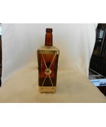 Vintage Empty Brown Liquor Bottle in Stand Music Box from Swiss Harmony ... - $42.75