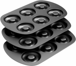 Tiawudi Non-Stick 6-Cavity Donut Baking Pans~ Makes 3 1/4&quot; Donuts~ Set of 3~ NEW - £19.98 GBP