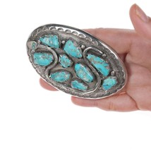 Effie Calavaza (1927 – 2019) Zuni Sterling silver and turquoise belt buckle - £391.72 GBP