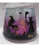 Yankee Candle Jar Shade J/S Gold Mirrored Glass HALLOWEEN WITCHES flicker - $56.99