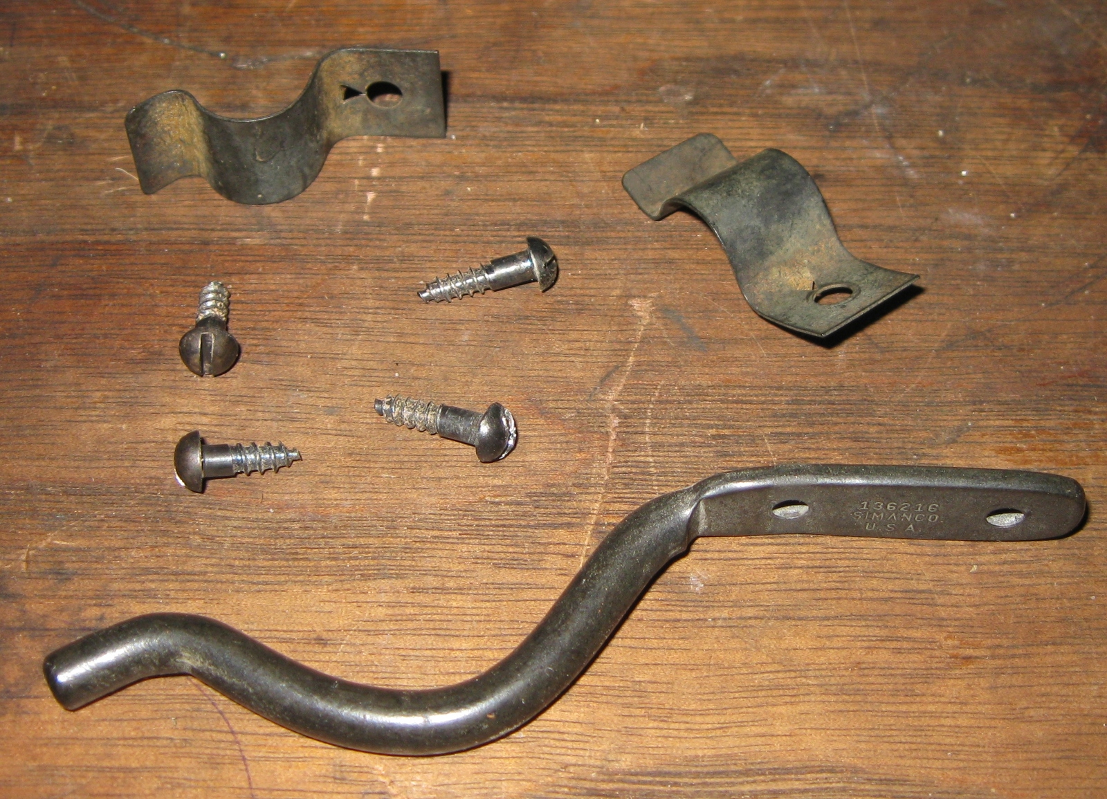 Singer Cabinet Cord Hook #136216 & Clamps w/Screws - $10.00