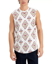 Sun + Stone Men&#39;s Tribal Muscle Shirt in Bright White Multi-Medium - $277.13 MXN