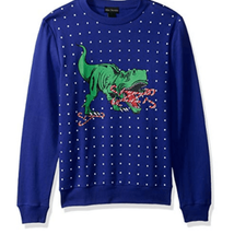 Alex Stevens Mens Candy Cane T-rex Ugly Christmas Sweater - £17.18 GBP