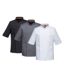 Portwest Mens MeshAir Pro Chefs Jacket S/S Slim Fit Apron Durable Comfy ... - $44.95