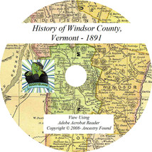 WINDSOR County Vermont VT - History &amp; Genealogy -  Families - Rosters CD / DVD - £4.58 GBP