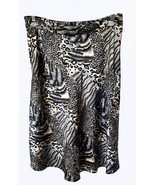 Womens Silky A-Line Polyester Skirt, Mid Knee, Blue Note Fashionware, XL... - $25.59