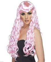 Candy Pink Desire Wig Long Wavy Curl Glamour Unicorn Goddess Mermaid Too... - $15.95