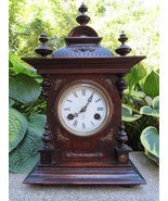 GORGEOUS antique German JUNGHANS mantel clock circa 1890 - £431.29 GBP