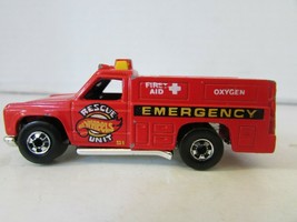 Mattel Hot Wheels 1974 Emergency Rescue Truck Red Made In Malaysia H2 - £2.84 GBP