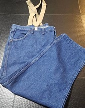 Rustler Suspender Straight Leg Denim Jeans Flat Front Cotton Men&#39;s Size ... - €12,69 EUR