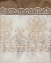 Beautiful Elegant Embroidery 2 Faces Curtain Set "Sherry" - Pale Beige & Gold - $59.85