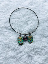 Bangle Bracelet, owl charms, made from stainless steel - £13.18 GBP