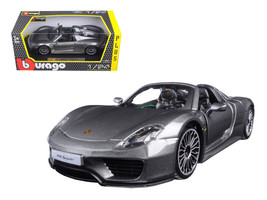 Porsche 918 Spyder Gray Metallic 1/24 Diecast Car Bburago - $36.51