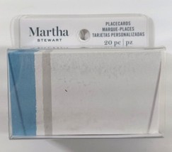 20-Pack Placecards Blue Grey STRIPE Dinner Party Place Name Card Martha ... - $3.16