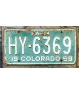 Vintage 1959 COLORADO Farm License Plate - HY-6369 - Green White - $590.36 MXN