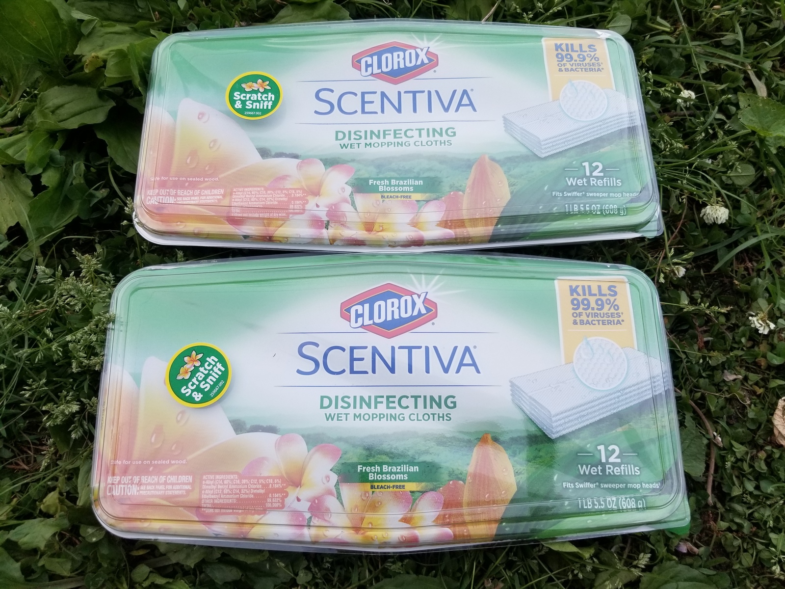 Clorox scentiva kills 99.9% Wet Mopping Cloths Fresh Brazilian Blossom lot x 2 - $20.99