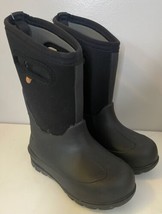 Bogs Neo Classic Solid Waterproof Snow Rain Boots Black Pull On Youth Size 11 - £31.38 GBP