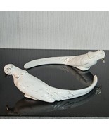 Vtg Porcelain Bird Figurines Handpainted Gold 40s 2 Love Birds Czechoslo... - $52.78
