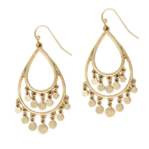 Gypsy Dangle Drop Tassel Earrings Gold - £9.71 GBP