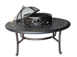 Patio outdoor tables Elisabeth Cast Aluminum Ice Tea firepit table Deser... - £946.99 GBP