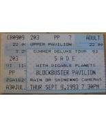 SADE 1993 Ticket Stub Charlotte With DIGABLE PLANETS  Vintage Near mint - £6.84 GBP