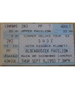 SADE 1993 Ticket Stub Charlotte With DIGABLE PLANETS  Vintage Near mint - £6.84 GBP