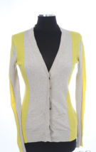 Vera Wang Cardigan Sweater Womens Bright Chartreuse and Fawn Block Strip... - $17.15