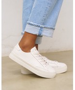 Soludos Ibiza Platform Classic Leather Sneaker White Womens Sz 6.5, 7, 7... - $75.36 CAD