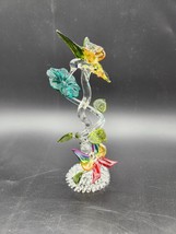 Glass Hummingbird Figurine Sculpture Hand Blown - Colorful and stunning - £41.11 GBP