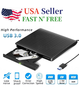 Slim External CD DVD RW Drive USB 3.0 Writer Burner Player Black Laptop PC MAC - £17.78 GBP