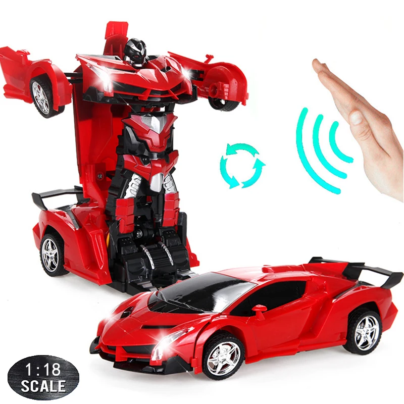 24CM 1:18 RC Car Gesture Sensing Transformation Car Robot Deformation Battery - £18.36 GBP+