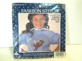 Banar Designs Fashion Counted Cross Stitch Kit Teddy Bear Sweat Shirt Sweaters - £8.80 GBP