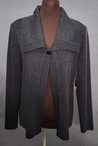 Exclusively Misook Cardigan Sweater Womens S Heathered Gray Button Collared NWT  - £119.84 GBP