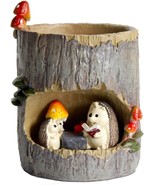 Goodplay Hedgehog Flower Pot Succulent Planters Tree Hole Pots Resin Flower - $629.69 MXN