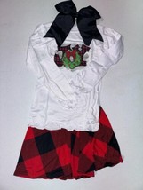 MSRP $59 Beary Basics White &#39;Joy&#39; Wreath Long-Sleeve Tee Set Red Size 6 ... - $29.70