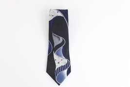Vintage 80s 90s Streetwear Geometric Trippy Neck Tie Wedding Formal Neck... - $19.75