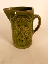 Antique McCoy Green Glazed Milk Pitcher, Circa 1920&#39;s, Perfect - $54.82