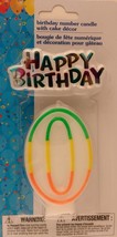 &quot;0&quot; BIRTHDAY CANDLE 3 inch With glossy color HAPPY BIRTHDAY Cake Decorat... - $6.62