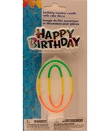 &quot;0&quot; BIRTHDAY CANDLE 3 inch With glossy color HAPPY BIRTHDAY Cake Decorat... - £4.94 GBP