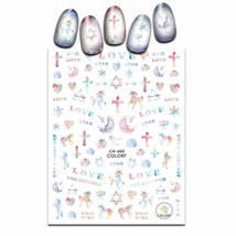 Nail Art 3D Decal Stickers Unicorn Rainbow Star Bow Heart Pegasus CA066 - £2.44 GBP