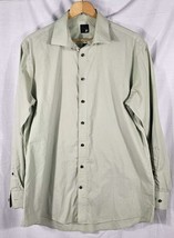 J. Ferrar Shirt Mens Green Cotton Blend Slim Fit Long Sleeve Button Up L - $16.60