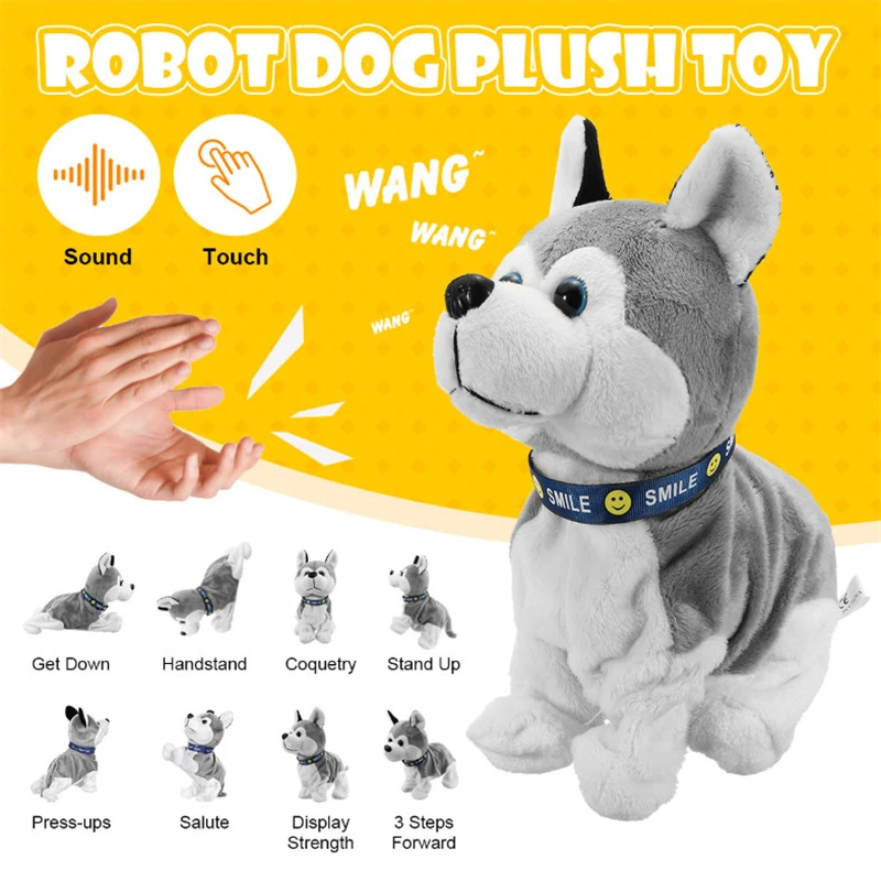 Sound Control Electronic Interactive Dogs Toys Robot Puppy Pets Bark Stand Walk - £33.27 GBP+