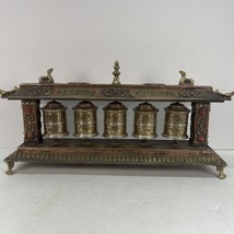 13&quot; Old Antique Chinese Tibetan Buddhism Pure Copper, Handmade 5 Turning Wheels - £202.89 GBP