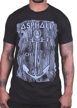 Asphalt Yacht Club Skate Cali Nero da Uomo Ancora Legno T-Shirt Ayc Nwt - £15.08 GBP