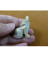 Y-COY-26) little gray tan COYOTE wolf wild dog SOAPSTONE stone PERU FIGU... - $159.44 MXN
