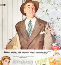 1947 Campbell&#39;s Soup Advertisement Canned Classic Food Honey I&#39;m Home DW... - $554.45 MXN