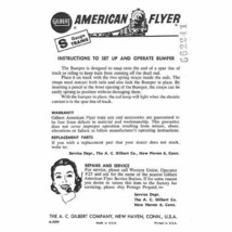 American Flyer Trains Track Bumper Instruction Sheet S Gauge Copy - £4.54 GBP