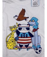 Child Short Sleeve USA Animals Graphic T-Shirt - Cat &amp; Jack White 2T - £8.13 GBP