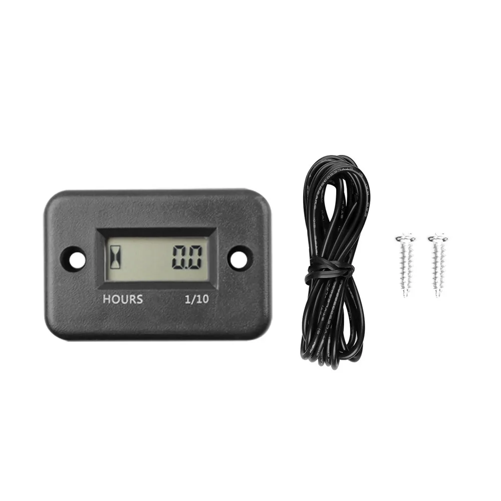 Digital Engine Tach Hour Meter Auto Inductive LCD Display Timer IP68 Waterproof  - £45.64 GBP